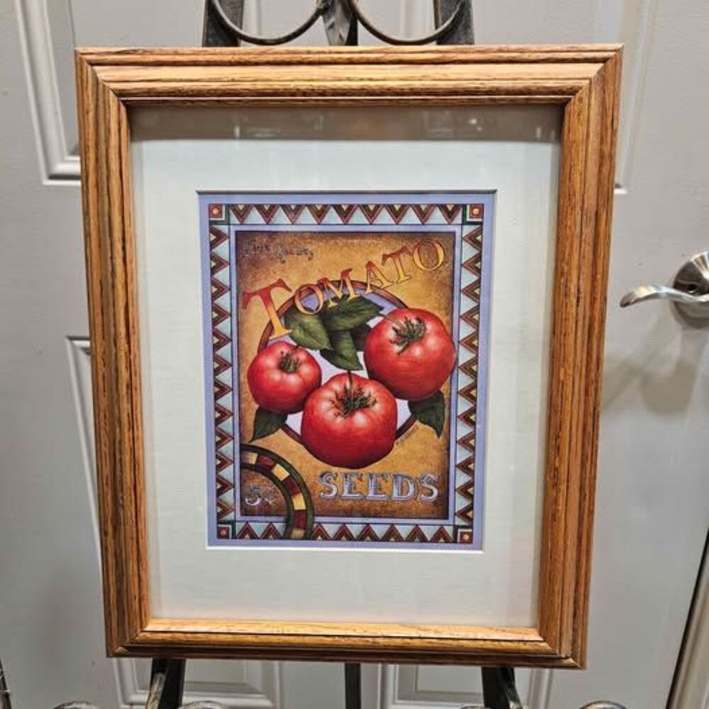 Framed Vintage Tomato Seeds Art Print